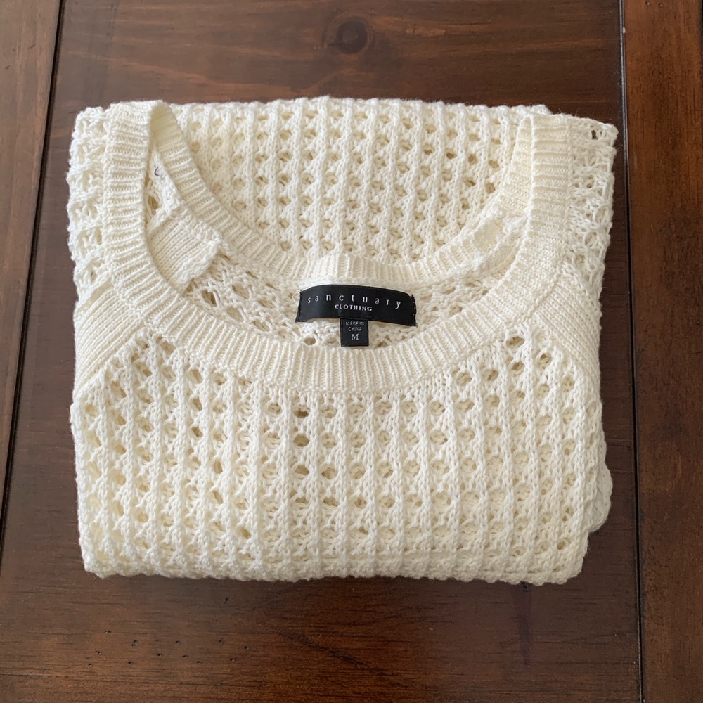 Sanctuary Women's Ivory Knit Sweater size Medium